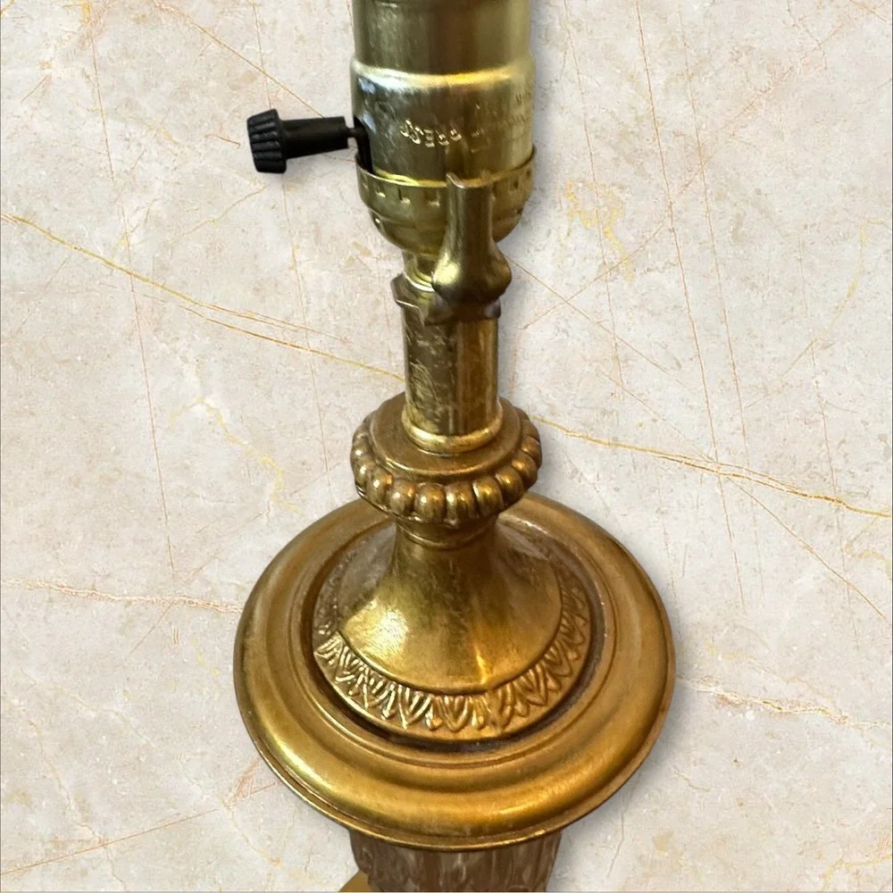 Coordinating Vintage Hollywood Regency Gold‎ Cut Glass Table Lamps 22